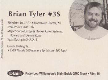 1995 JSK S.O.D. Sprints #NNO Brian Tyler's Car Back