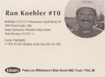 1995 JSK S.O.D. Sprints #NNO Ron Koehler's Car Back