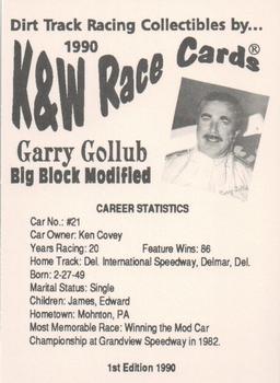1990 K & W Dirt Track #NNO Garry Gollub Back