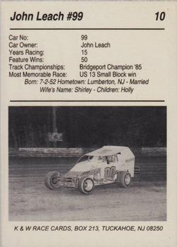 1991 K & W Dirt Track #10 John Leach Back