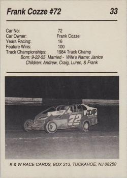 1991 K & W Dirt Track #33 Frank Cozze Back