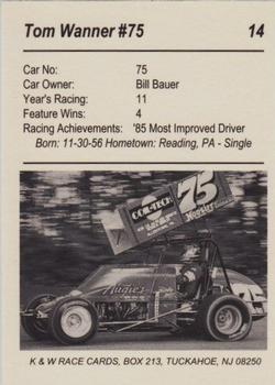 1991 K & W URC Sprints #14 Tom Wanner Back