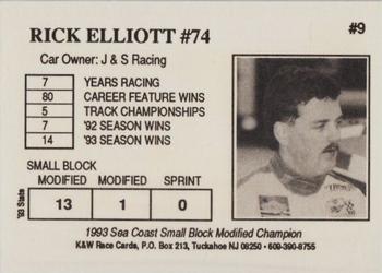 1994 K & W Dirt Track #9 Rick Elliott Back