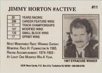 1994 K & W Dirt Track #11 Jimmy Horton Back