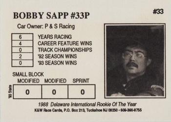 1994 K & W Dirt Track #33 Bobby Sapp Back