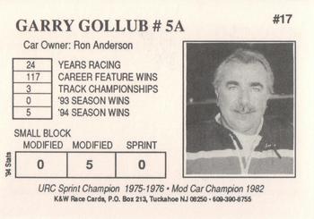 1995 K&W Dirt Track #17 Garry Gollub Back