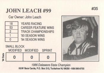 1995 K&W Dirt Track #35 John Leach Back