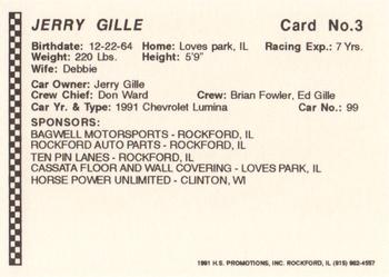 1991 Langenberg Hot Stuff Rockford Speedway #3 Jerry Gille Back