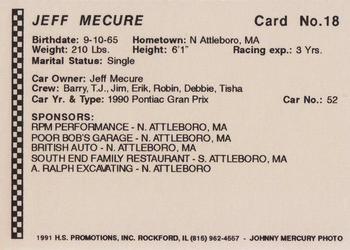 1991 Langenberg Hot Stuff Seekonk Speedway #18 Jeff Mecure Back