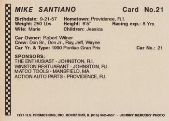 1991 Langenberg Hot Stuff Seekonk Speedway #21 Mike Santiano Back
