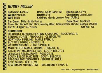 1992 Langenberg Flash Rockford Speedway #NNO Bobby Miller Back