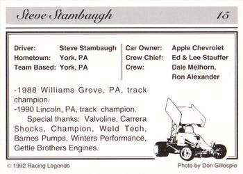 1992 Racing Legends Sprints #15 Steve Stambaugh's Car Back