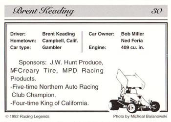 1992 Racing Legends Sprints #30 Brent Kaeding's Car Back