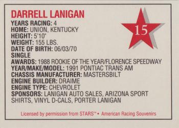 1992 Stars Go Mart #15 Darrell Lanigan Back