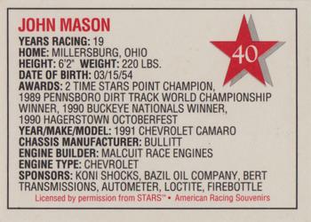 1992 Stars Go Mart #40 John Mason Back