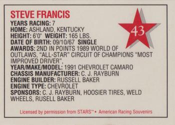 1992 Stars Go Mart #43 Steve Francis Back