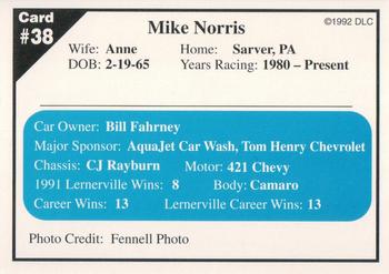 1992 Donny's Lernerville Speedway Part 1 #38 Mike Norris Back