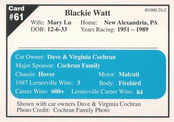 1992 Donny's Lernerville Speedway Part 1 #61 Blackie Watt Back