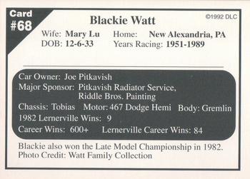 1992 Donny's Lernerville Speedway Part 2 #68 Blackie Watt Back