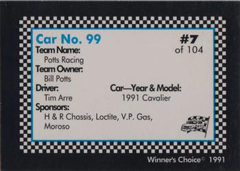 1991 Winner's Choice Modifieds  #7 Tim Arre's Car Back