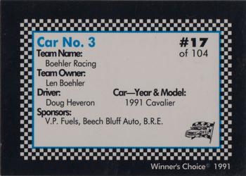 1991 Winner's Choice Modifieds  #17 Doug Heveron's Car Back