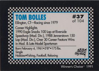 1991 Winner's Choice Modifieds  #37 Tom Bolles Back