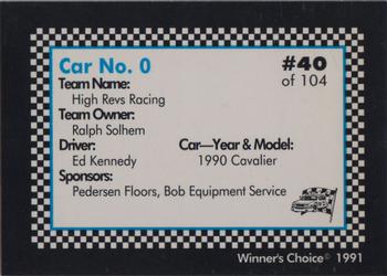 1991 Winner's Choice Modifieds  #40 Ed Kennedy's Car Back