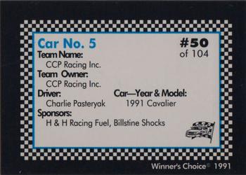 1991 Winner's Choice Modifieds  #50 Charlie Pasteryak's Car Back