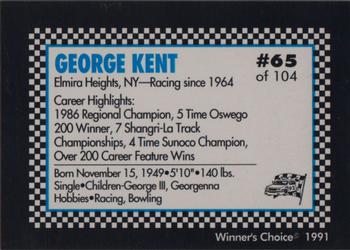 1991 Winner's Choice Modifieds  #65 George Kent Back