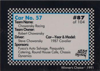 1991 Winner's Choice Modifieds  #87 Steve Chowansky's Car Back