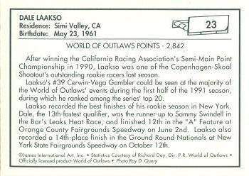 1991 World of Outlaws #23 Dale Laakso Back