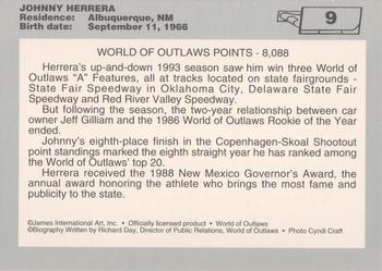 1994 World of Outlaws #9 Johnny Herrera Back