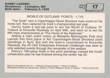 1994 World of Outlaws #17 Danny Lasoski Back
