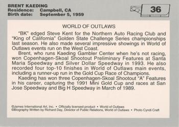 1994 World of Outlaws #36 Brent Kaeding Back