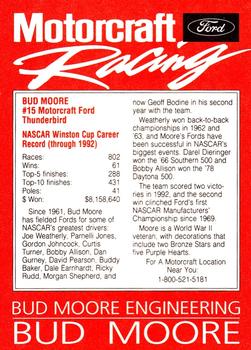 1993 Motorcraft #NNO Bud Moore Back
