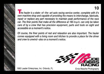 1992 Leader Enterprises Joe Gibbs Racing #10 The Hauler Back