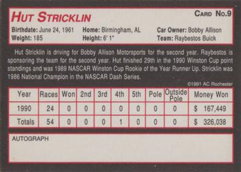 1991 AC Racing #9 Hut Stricklin Back