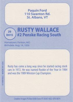 1998 Big League Cards Creative Images #29 B915 Rusty Wallace Back