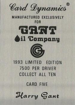 1993 Card Dynamics Gant Oil #5 Harry Gant Back