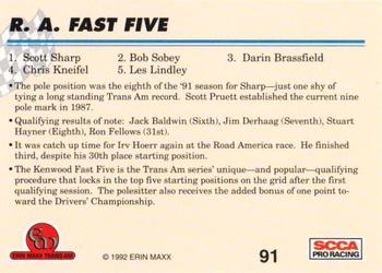 1992 Erin Maxx Trans-Am #91 R. A. Fast Five Back