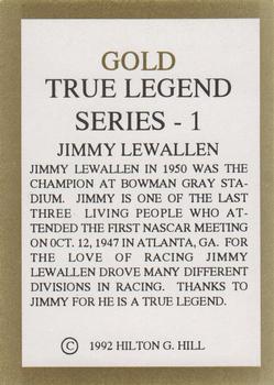 1992 Hilton G. Hill Gold True Legend #NNO Jimmie Lewallen Back
