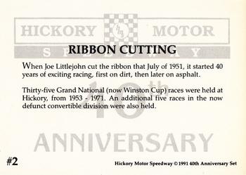 1991 Hickory Motor Speedway 40th Anniversary Set #2 Ribbon Cutting Back