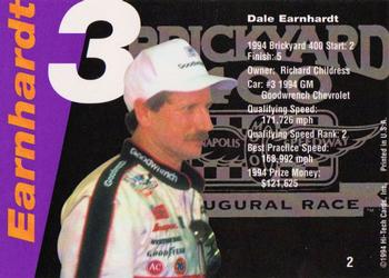 1995 Hi-Tech 1994 Brickyard 400 #2 Dale Earnhardt Back