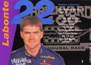 1995 Hi-Tech 1994 Brickyard 400 #5 Bobby Labonte Back