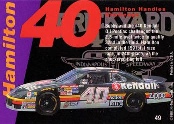 1995 Hi-Tech 1994 Brickyard 400 #49 Bobby Hamilton Back