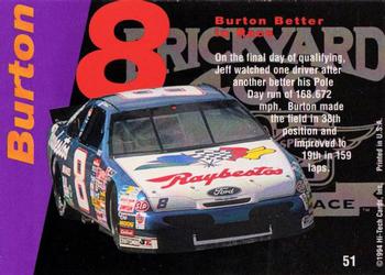 1995 Hi-Tech 1994 Brickyard 400 #51 Jeff Burton Back