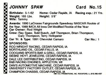 1991 Langenberg Hot Stuff ARTGO Stars #15 Johnny Spaw Back