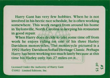 1992 Limited Editions Harry Gant #3 Harry Gant on Bike Back