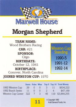 1993 Maxwell House #11 Morgan Shepherd Back