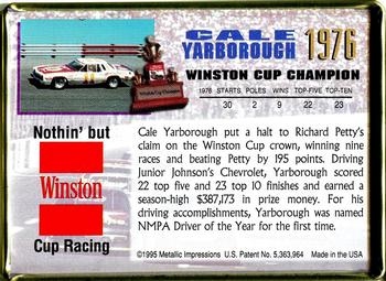 1996 Metallic Impressions Winston Cup Champions #1976 Cale Yarborough Back